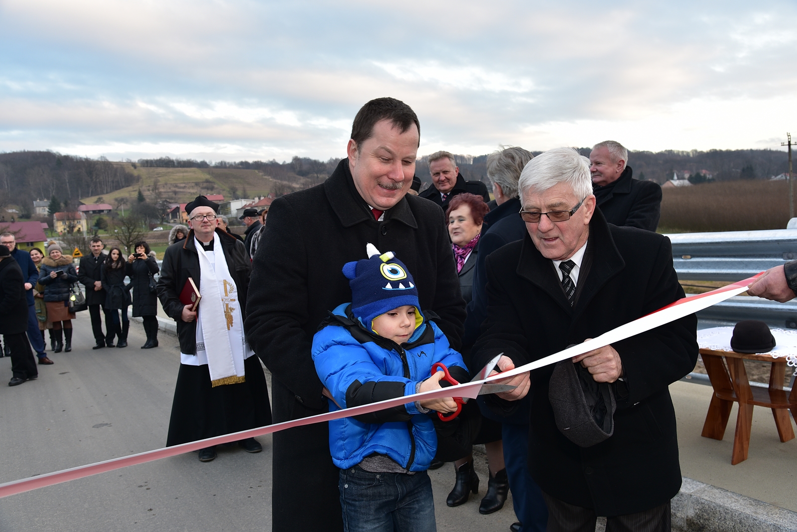 Poświęcenie nowego mostu na rzece Wisłok w Zaborowie